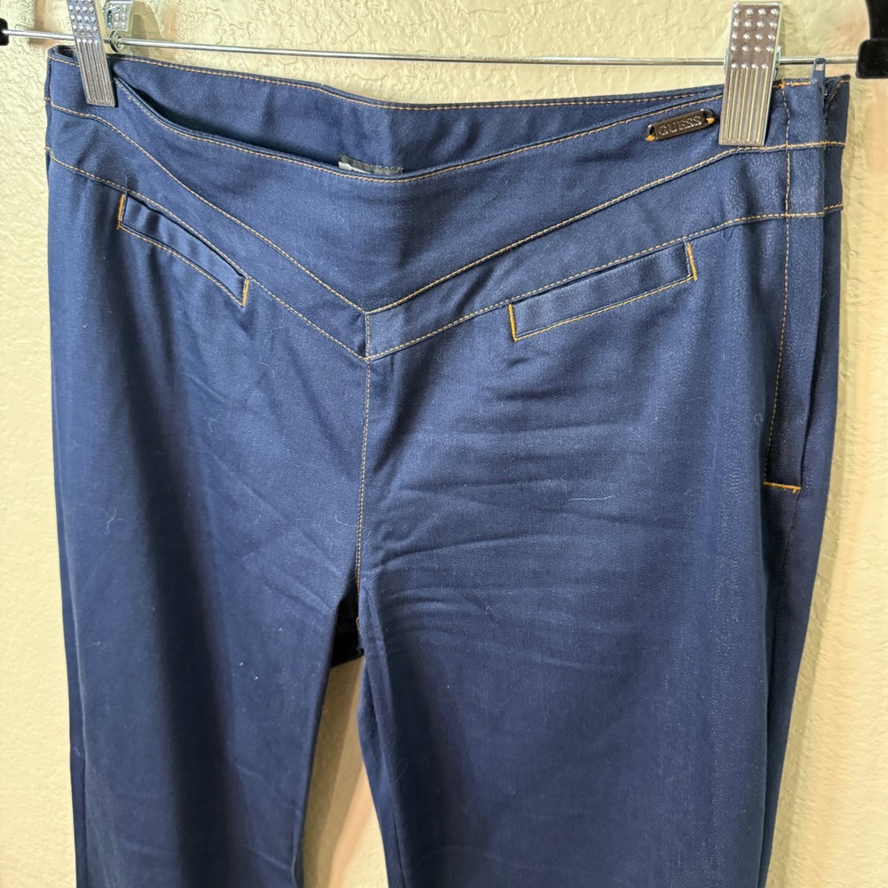 Guess Jeans Dark Blue V-Yoke Straight Leg Pants Sz 30 Western 70's Style - Picture 6 of 9